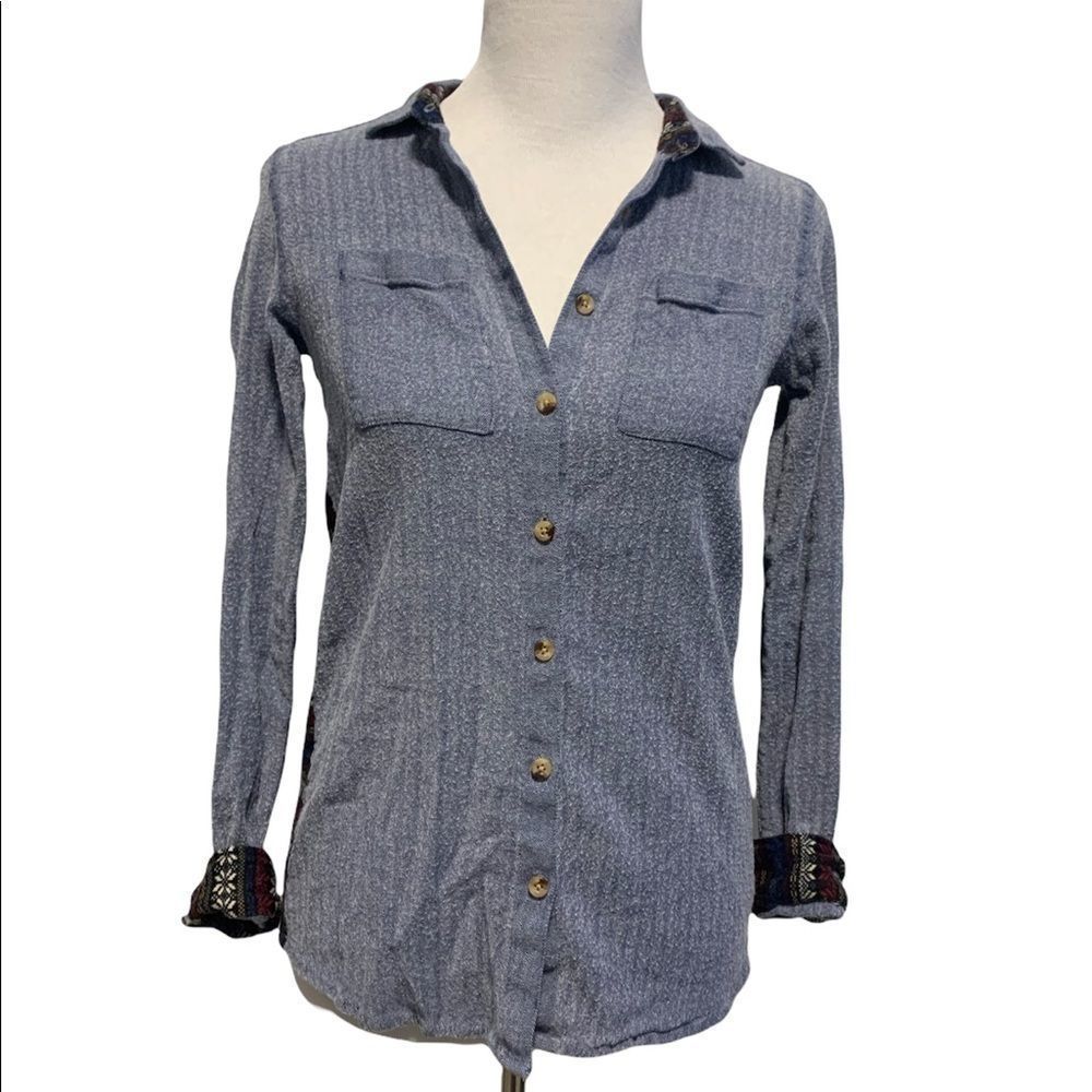 Twik | Blue & Multi Colour Pattern Button Down - Picture 2 of 6